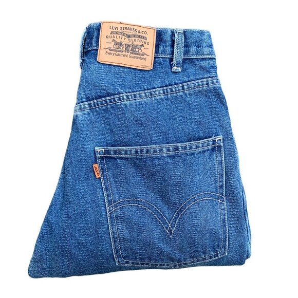 Vintage Orange Tab Levis Jeans Blue - Picture 1 of 14